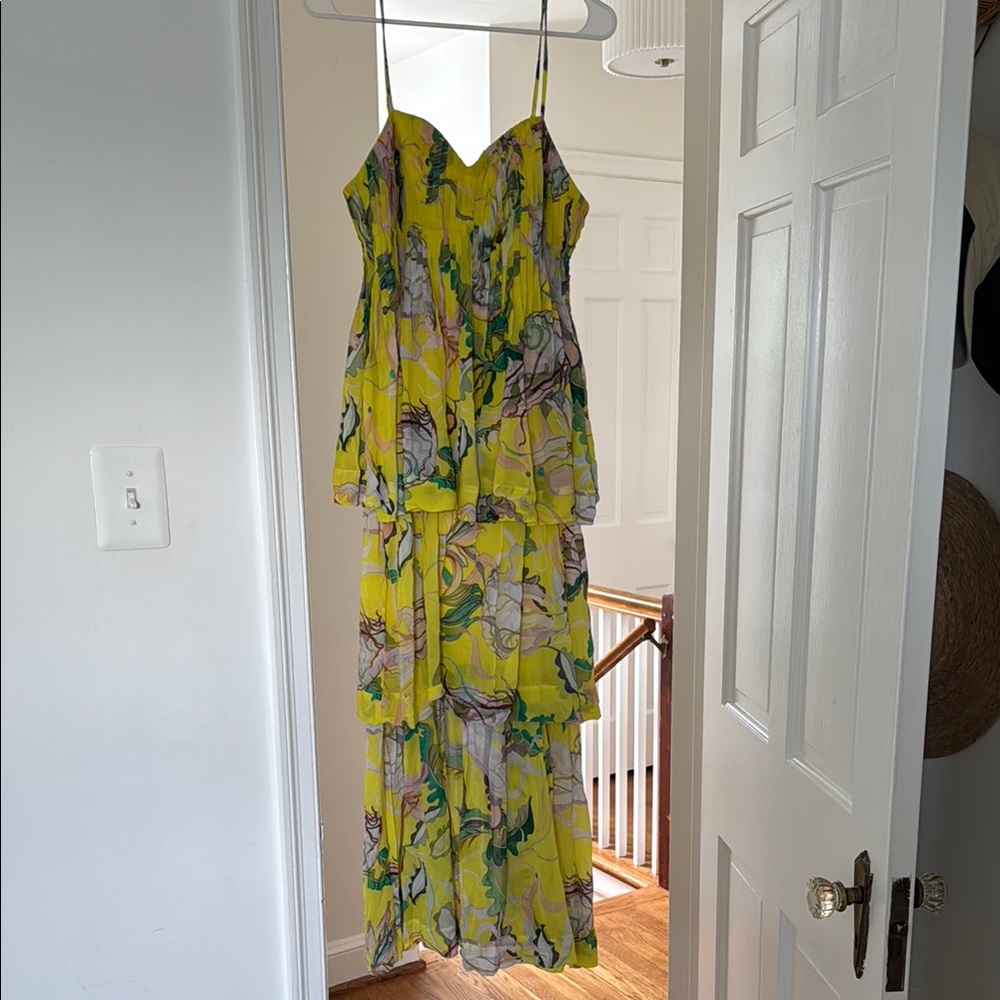 FARM Rio Yellow and Green High Low Dress
